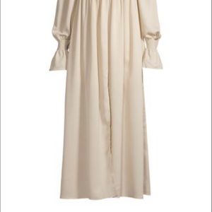 We Wore What On/Off Shoulder Crinkled Chiffon Smocked Dress